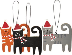 Cat Themed Christmas Ornament Set