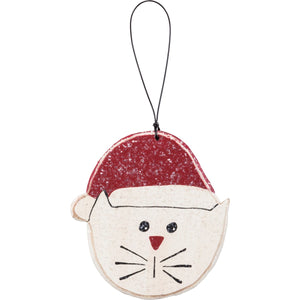 Kitty Cat Santa Christmas Ornament