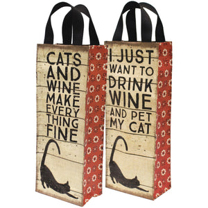 Cats And Wine - Cat Themed Wine Tote